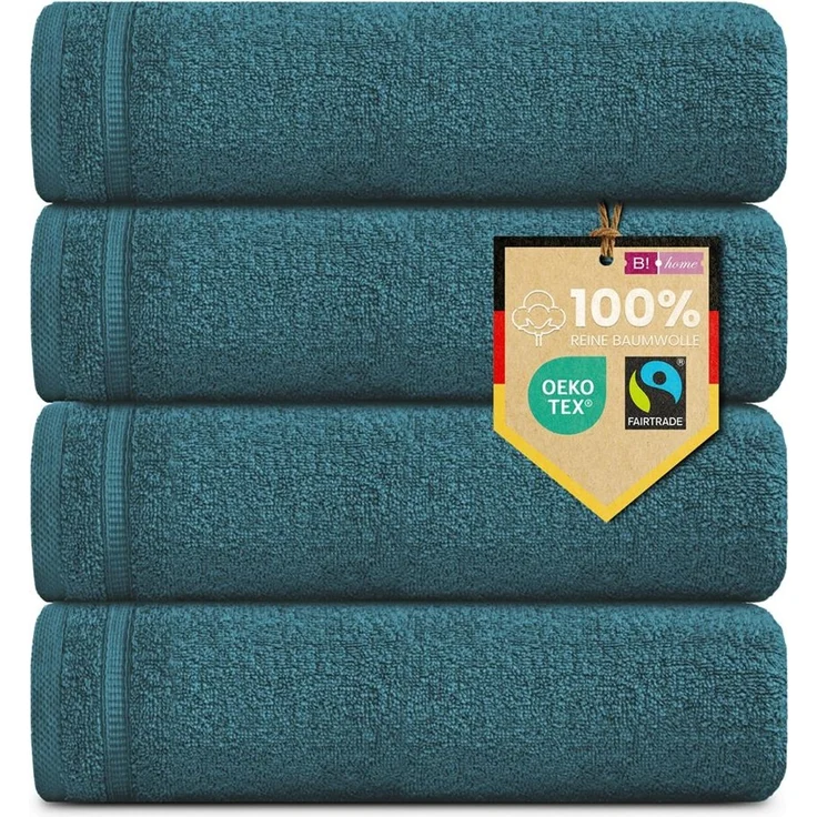 4er Set Gästehandtücher Plain petrol-grün 30x50 - Größe: 30x50, Farbe: Petrol-Grün
