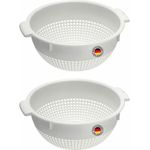 WESTMARK Seiher 2 Stk, groß, mit 2 Griffmulden und 4 Aufsatzrasten zum Waschen und, PE, spülmaschinengeeignet, Made in Germany