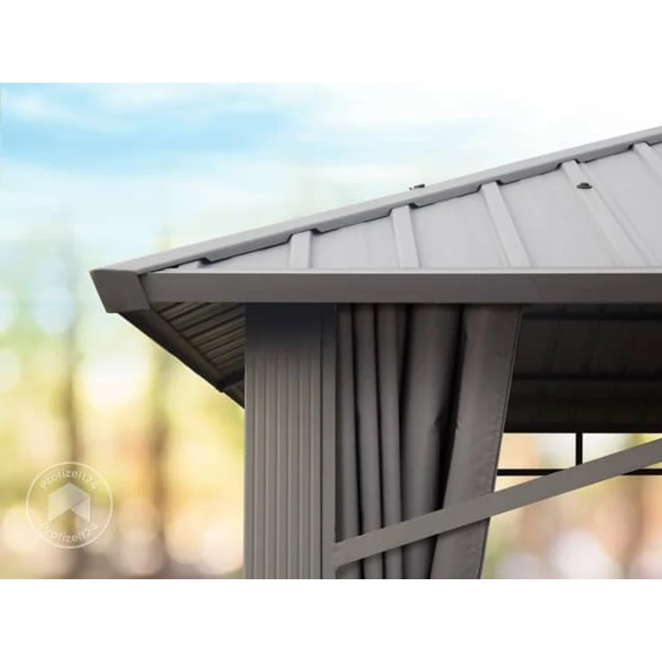 Gartenpavillon 3x4 m Stahldach Hardtop 4 Seitenteile in Grau, Pfosten 9x9 cm – Bild 7