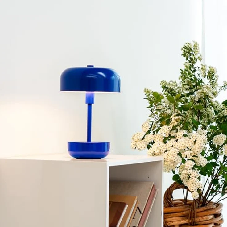 Dyberg Larsen Haipot Tischlampe, Kabellos und Dimmbar, LED Metall Leselampe, USB Wiederaufladbar, Blau – Bild 8