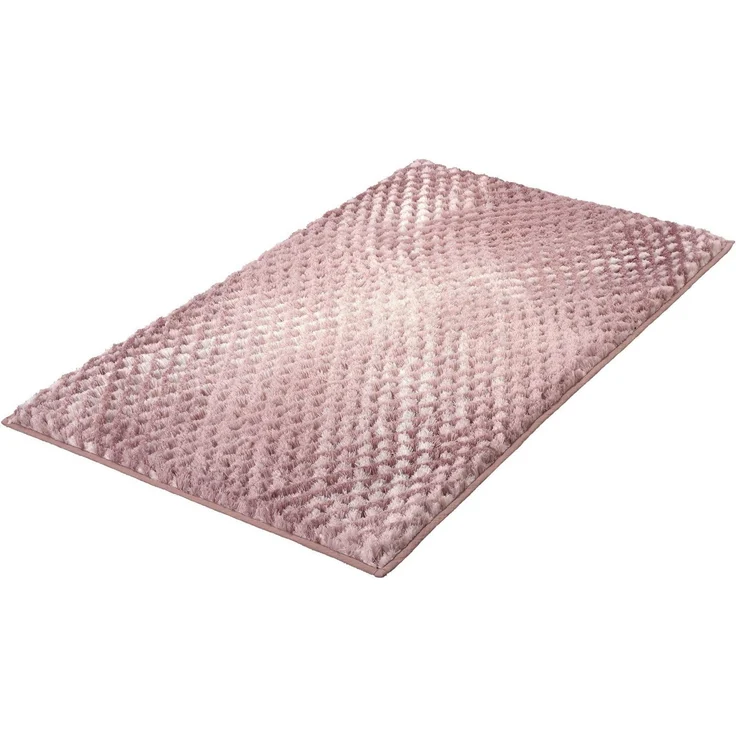 Kleine Wolke Badematte Cory, Höhe 24 mm, rutschhemmend beschichtet, fußbodenheizungsgeeignet, Polyester, quadratisch, Badteppich, modischer Farbverlauf, Hoch-Tief Effekt, waschbar – Bild 1