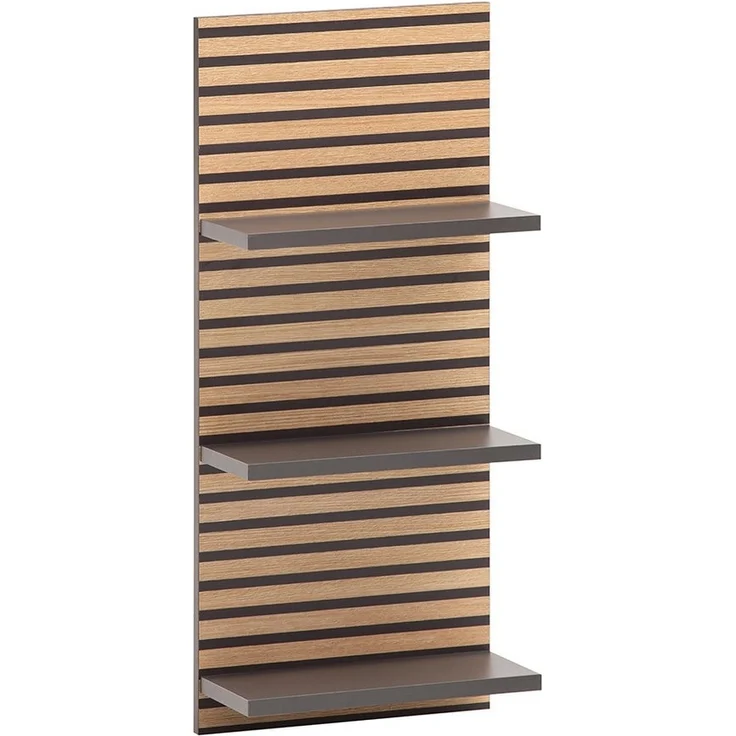 Lomadox Wandregal KANE-80, Akustikpaneel Optik anthrazit 3 Ablageböden 30,3x70,2x17,5 cm – Bild 4