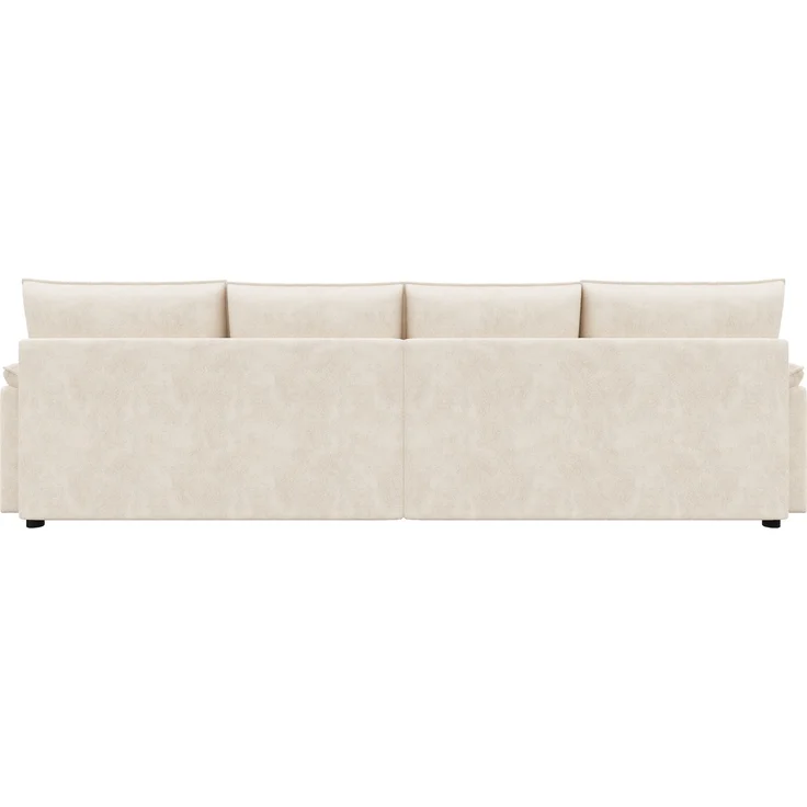 ZUBALIYA Modulare Wohnlandschaft, mit Stauraum, modular kombinierbar, mit Hocker, H 84 × T 142.5 × B 264.5 cm, Beige, Chenille – Bild 23