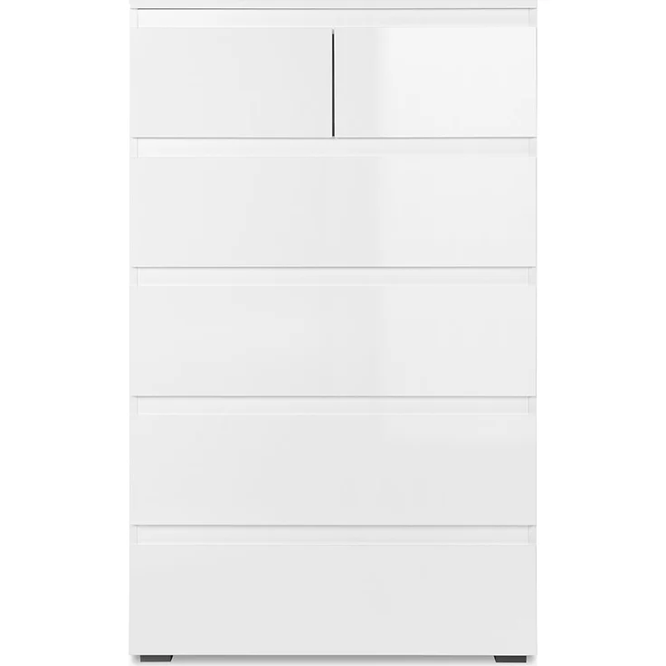 Calicosy 'PRETORIA' Hohe Kommode mit 6 Schubladen L80 x H131cm - Weiß – Bild 1