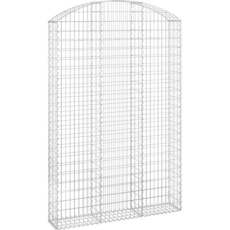 vidaXL Gabione mit Hochbogen 150x30x220/240 cm Verzinktes Eisen 153451 – Bild 2