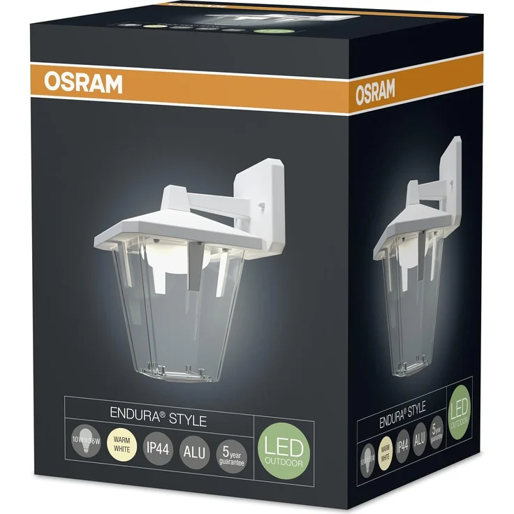 Osram Endura Style Lantern Classic Down LED Wand-aussenenleuchte, Aluminiumkörper, 10 Watt, warmweiss, 3000K, weiss – Bild 4