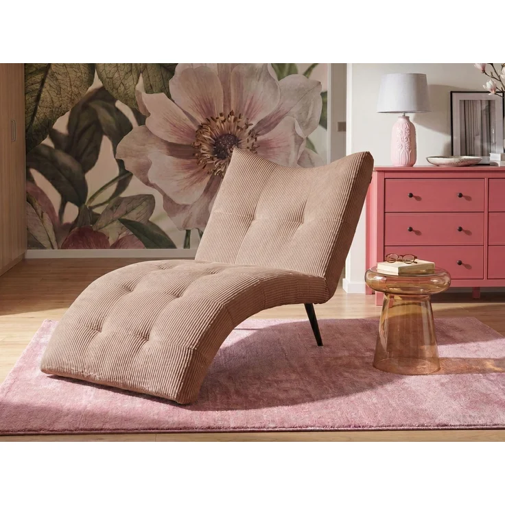 Chaiselongue QUILLY Cord Sandbeige – Bild 3