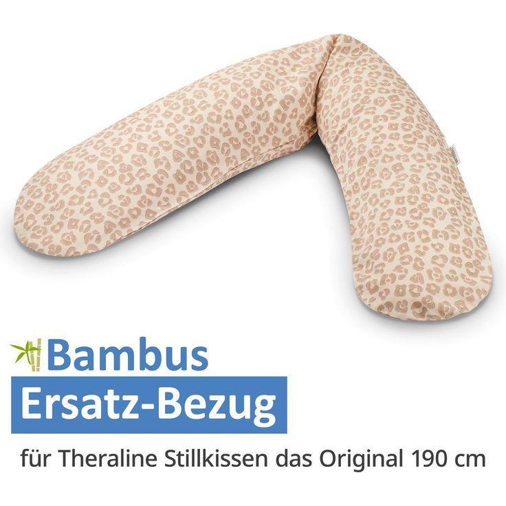 Theraline Ersatzbezug für Stillkissen Das Original - Bamboo 190 cm - Leo, atmungsaktiver Jersey aus 57% Bambus, waschbar bis 60°C