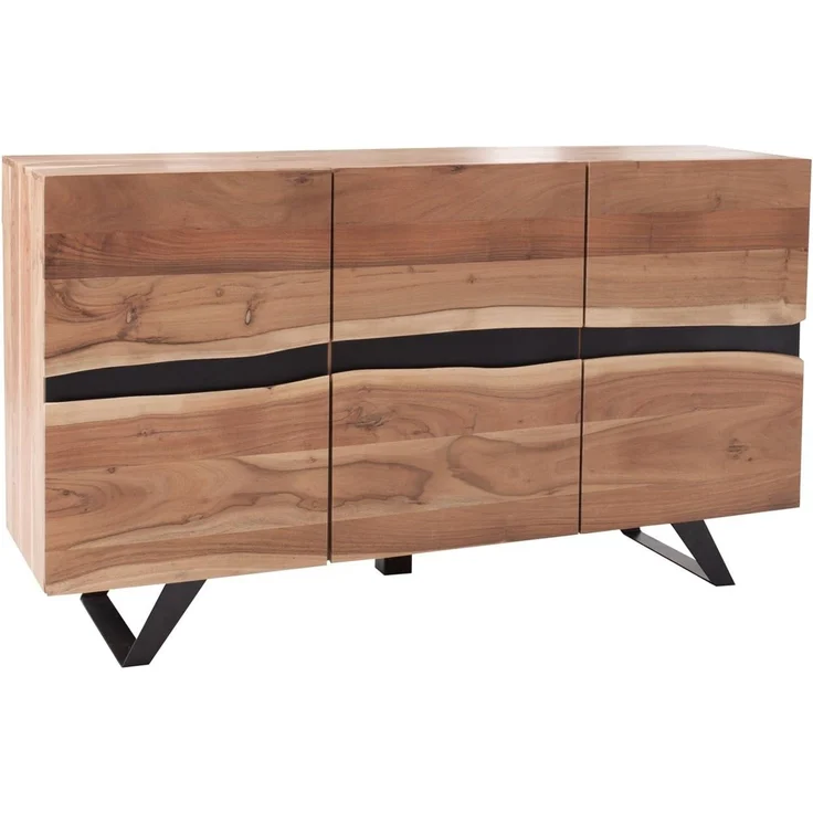 riess-ambiente Sideboard AMAZONAS 150cm natur, Massivholz · Anrichte · Baumkante · Akazie · Kommode · Wohnzimmer – Bild 1