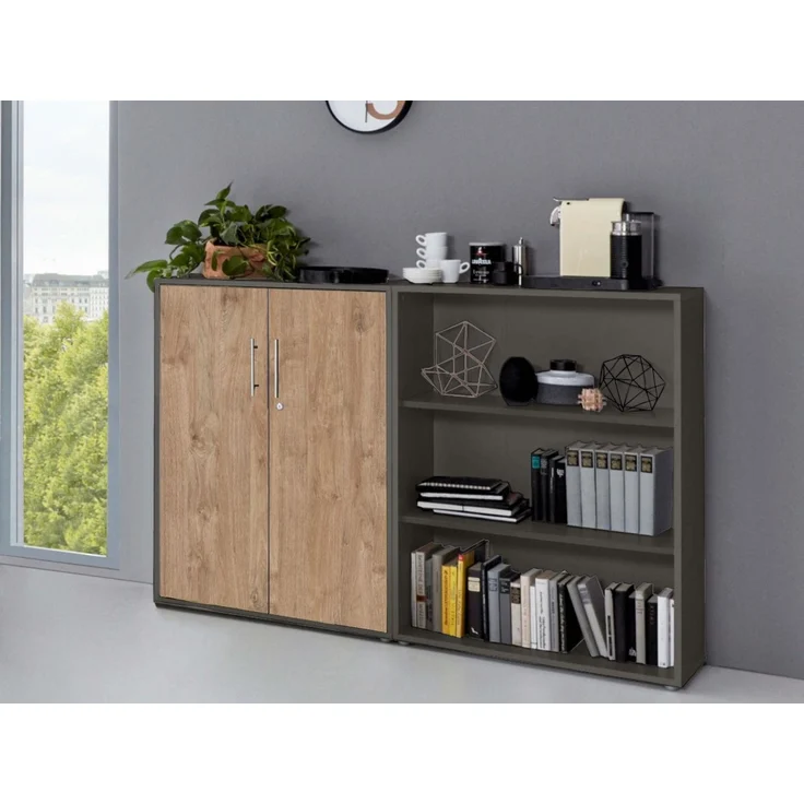 BMG Möbel Aktenschrank Office Edition Schrankwand 1 niedrig abschließbar, in verschiedenen Farben – Bild 2