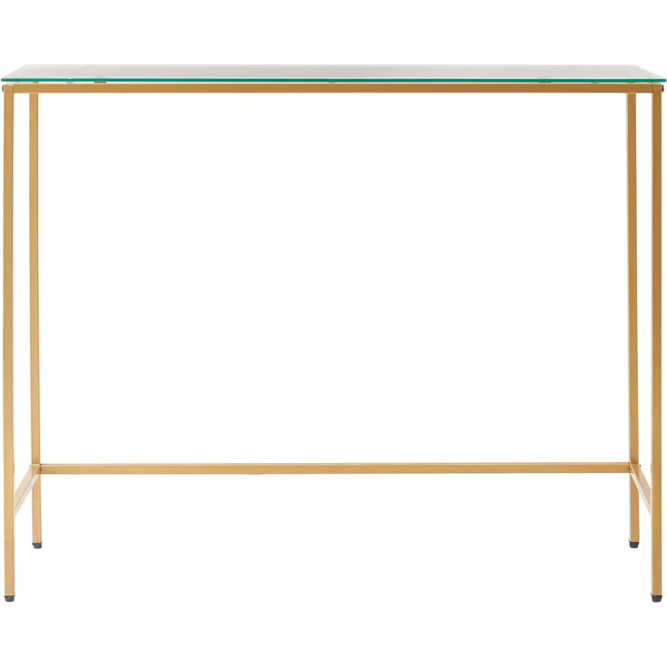 Konsolentisch Kronoby 100x30x80 cm Goldfarben/Klarglas [en. casa] – Bild 5