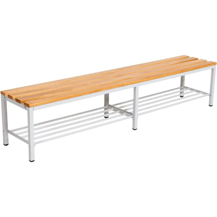 Garderobenbank mit Schuhrost 200 cm grau – Bild 10