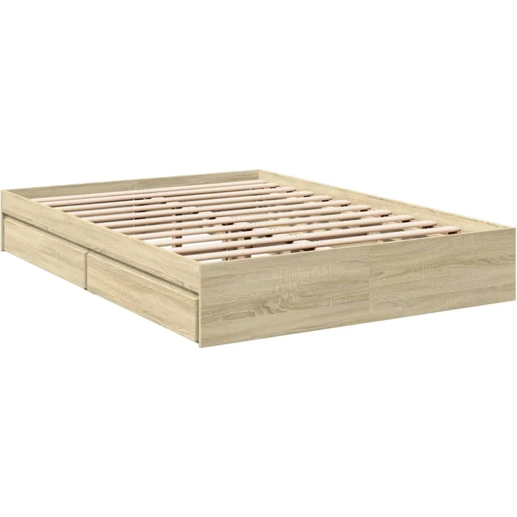 vidaXL Bettgestell mit Schubladen Sonoma-Eiche 120x200cm Holzwerkstoff 3280666 – Bild 3