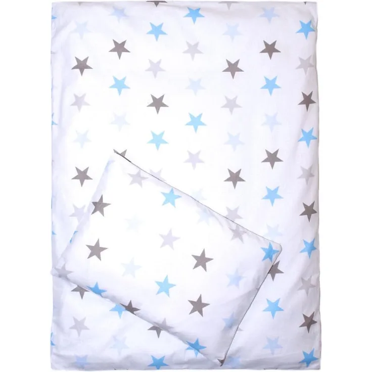 Kinderwagenset Baby Bettwäsche für Kinderwagen Bezüge Decke Kissen 2-4 tlg (Blau, 2 tlg)