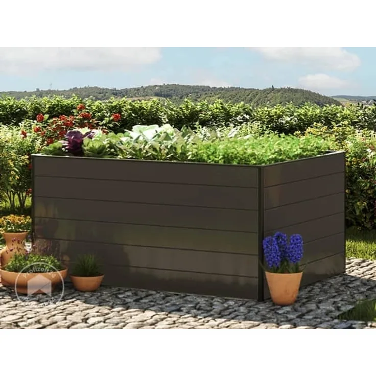 GFP Hochbeet Kräuter-Gemüse-Beet Aluminium CHRISTINA - 150x119x77cm - anthrazit