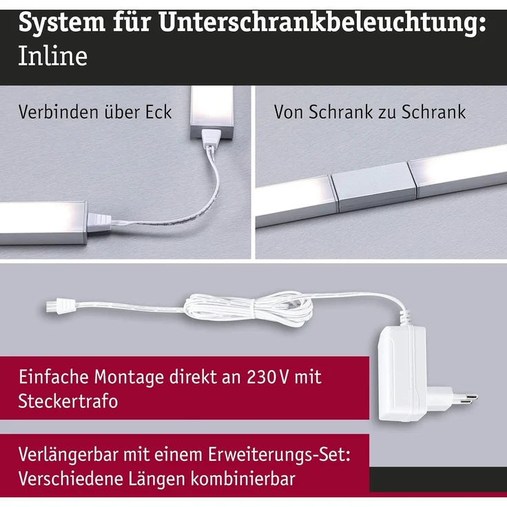 Paulmann LED Lichtleiste Inline weiß 35 cm TW 2er Set – Bild 3