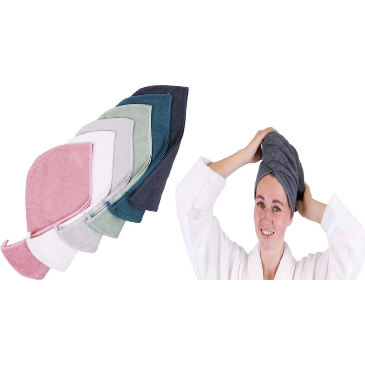 Betz Turban-Handtuch mit Knopf BERLIN Kopfhandtuch Haarturban, (2-St), mit Knopfverschluss – Bild 3