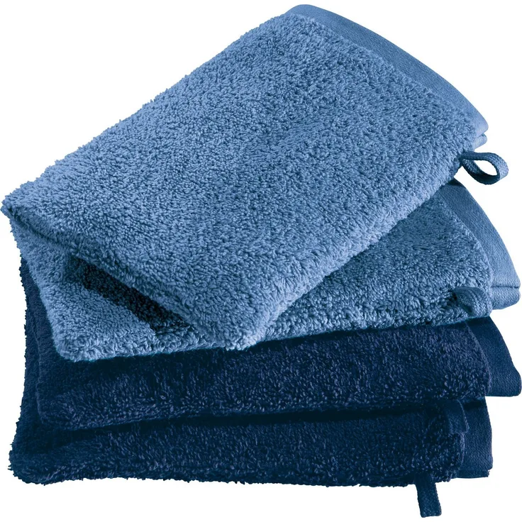 Erwin Müller Waschhandschuh Waschhandschuhe "Bühl" 4er-Pack, Frottier (4-St), Walk-Frottier Uni