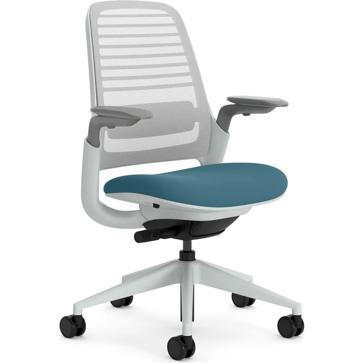 Steelcase Series 1 Ergonomischer Bürostuhl mit LiveBack Lumbalstütze und 4D-Armlehnen Dunkelgrün