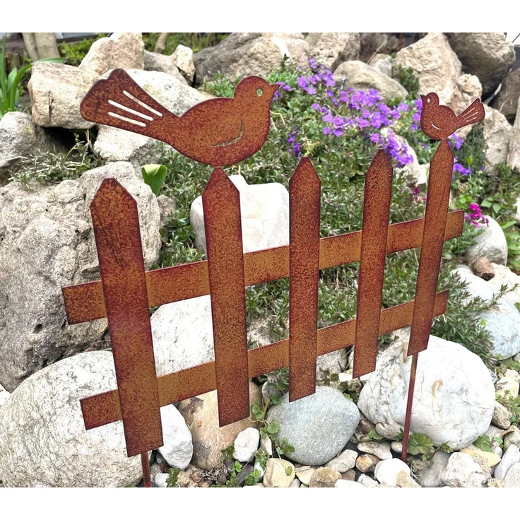 LB H&F Lilienburg Gartenstecker Gartendeko Rost Edelrost Dekofigur Garten Ostern Frühling (Blumenstecker Blumenkasten Metall Balkon Terrasse Kübel Beetstecker Beeteinfassung Osterstecker Dekostecker Dekoration, Gartenstecker Roststecker Rostdeko Garten... – Bild 2