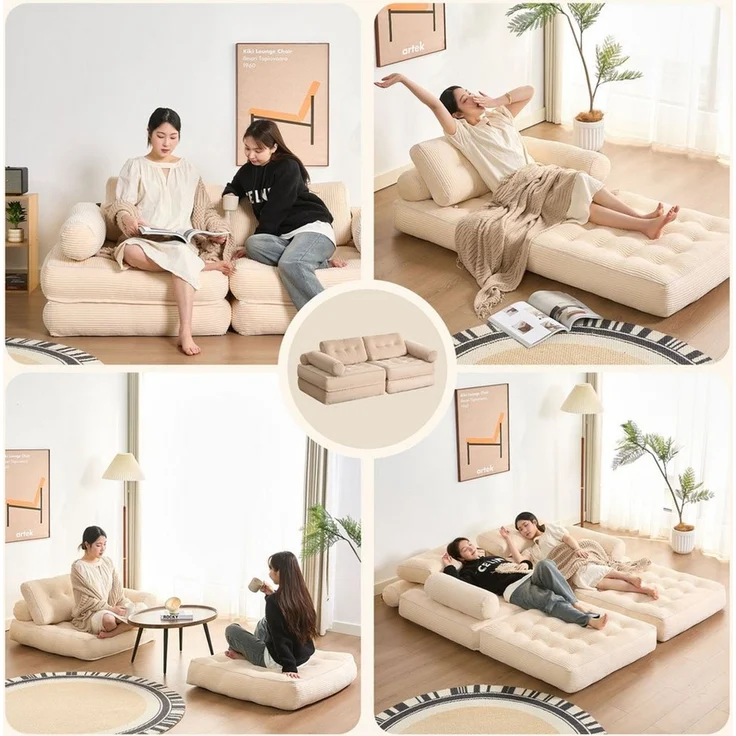 LITBIRD Schlafsofa faltbar, 4-in-1 Multifunktionssofa, Sitzsack-Sofa, Relaxsessel, 1 Teile, Spielsofa & Gästebett für kleine Räume – Bild 3