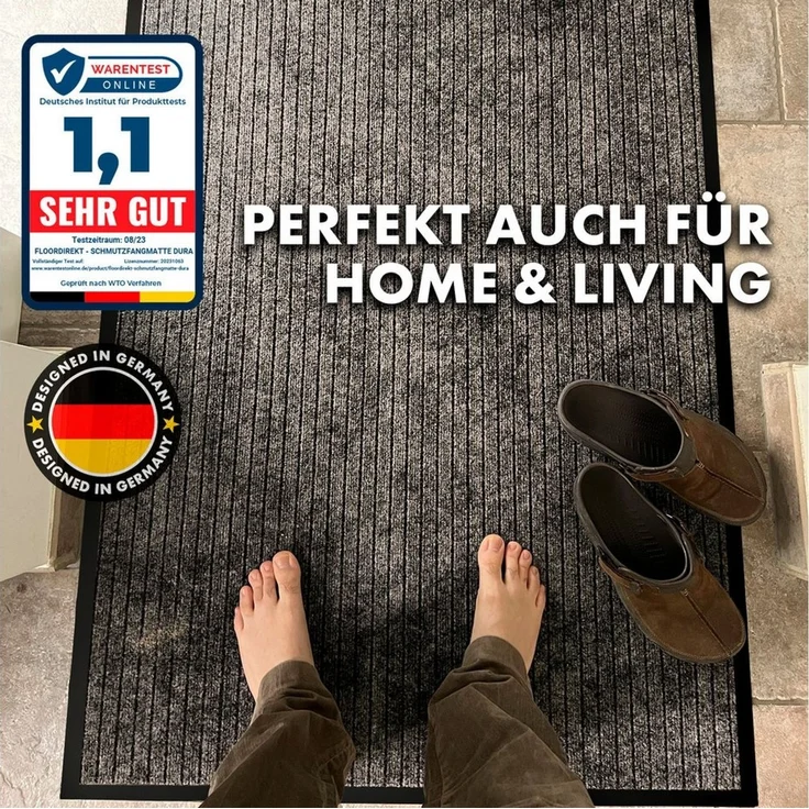 Karat Fußmatte Dura, Schmutzfangmatte mit Rutschfester Rückseite, In vielen Farben & Größen – Bild 2