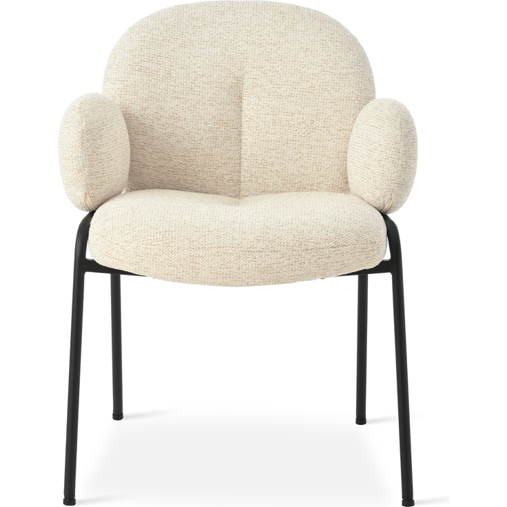 GOEURVANT 1235 Esszimmerstühle 6er-Set mit Armlehnen, Polsterstühle, Webstoff - Beige – Bild 6