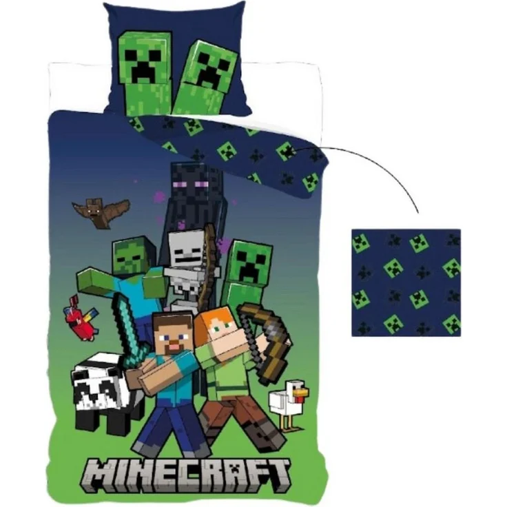 Minecraft Bettwäsche Wendebettwäsche ideal für kleine Minecraft Fans 135x200 cm – Bild 1