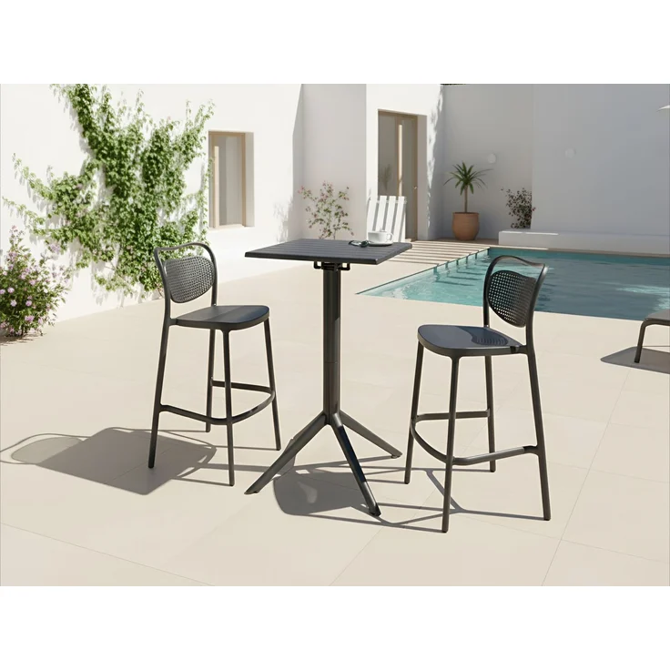 Gartentisch 'LEMNOS' Bartisch, Schwarz, 60 x 60 x 111 cm – Bild 3