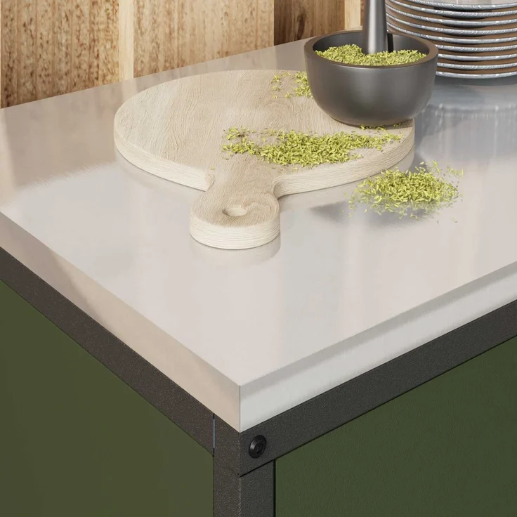 vidaXL Küchenaufbewahrung mit Regal Olive Grün 60 x 50 x 92 cm Stahl 874999 – Bild 4
