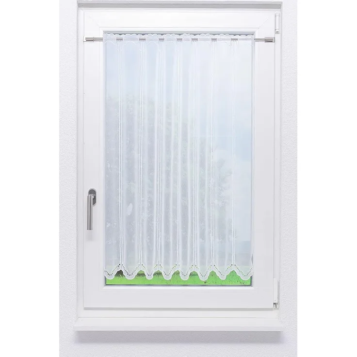 Scheibengardine von Lysel - Bogenmuster (Bx H) 75,6cm * 90cm reinweiß/Weiß