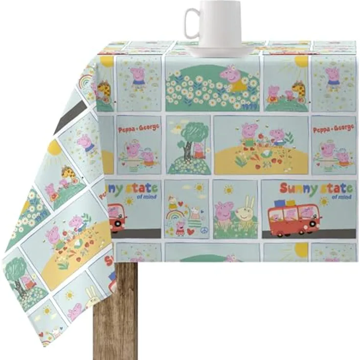 Belum Tischdecke, fleckenabweisend, Comic 01, schmutzabweisend, rechteckig, Harz, Tischdecke, Tischdecke, Küchentisch, Tischdecke, Zuhause (300 x 140 cm)