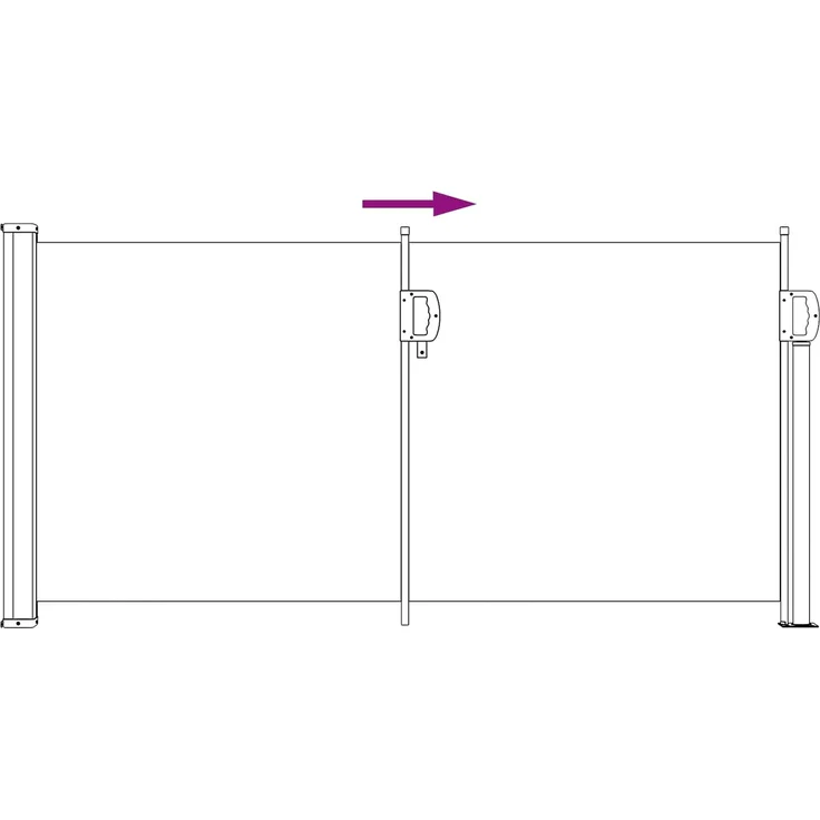 vidaXL Ausziehbares Seitenmarkise 300 x 100 cm Polyester Rechtwinklig 42035567 – Bild 5