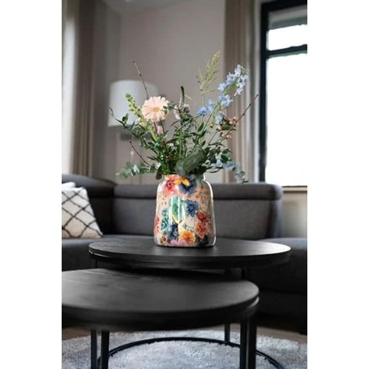 Ter Steege Blumentopf-Dekorative Vase Metall Mehrfarbig D 21 cm H 24 cm – Bild 8