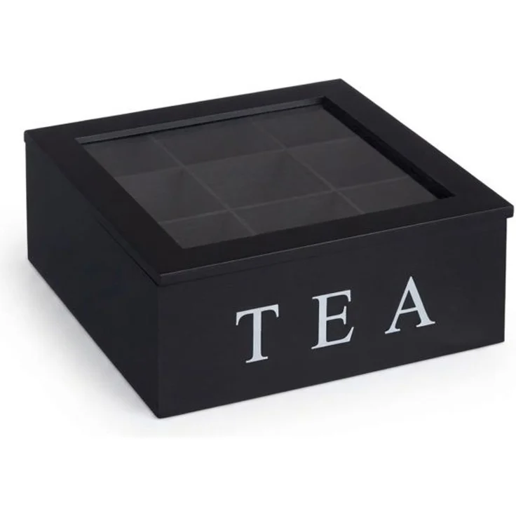 Relaxdays Schwarze Teebox mit 9 Fächern – Bild 10