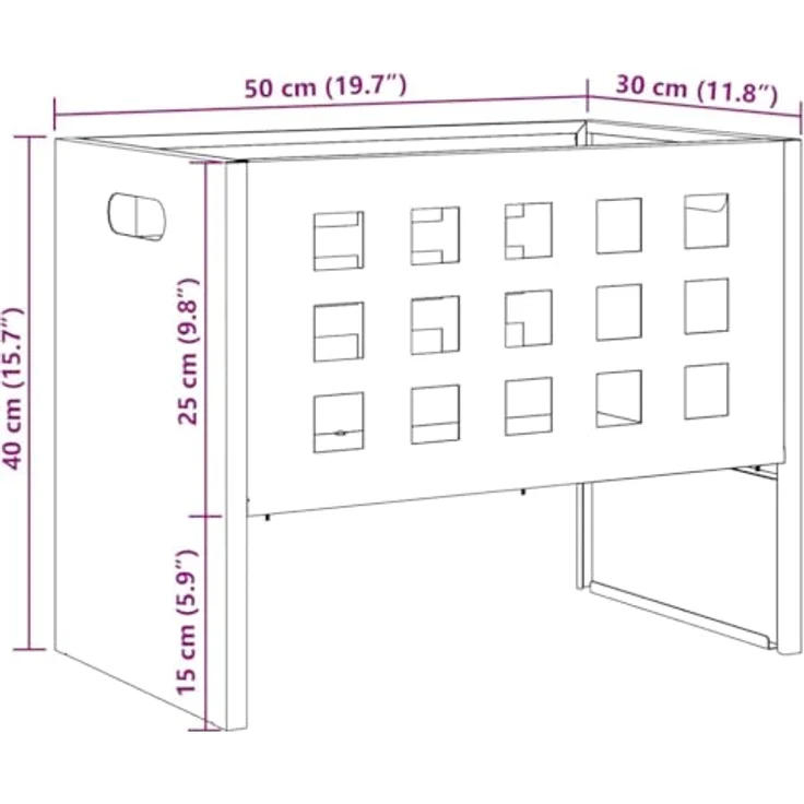 vidaXL Feuerstelle Schwarz 50 x 30 x 40 cm Stahl 858970 – Bild 5