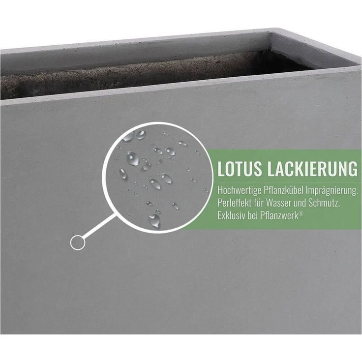 Pflanzwerk® Pflanzkübel CONIC Premium Blumenkübel Pflanzsäule Fiberglas mit Lotus-Effekt, Fiberglas - Handgefertigt - Rechteckig - Frostbeständig – Bild 3