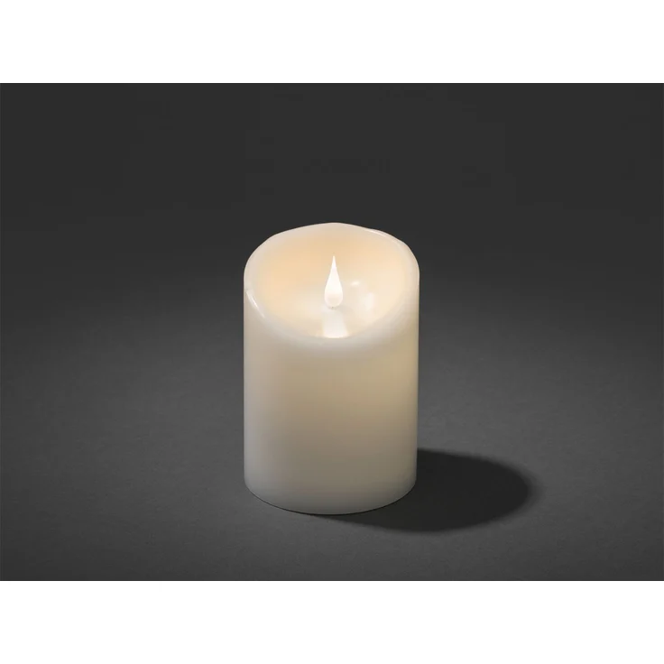 LED Echtwachskerze mit Flamme & Timer, Ø 10cm, Höhe 14cm, Batteriebetrieb – Bild 3