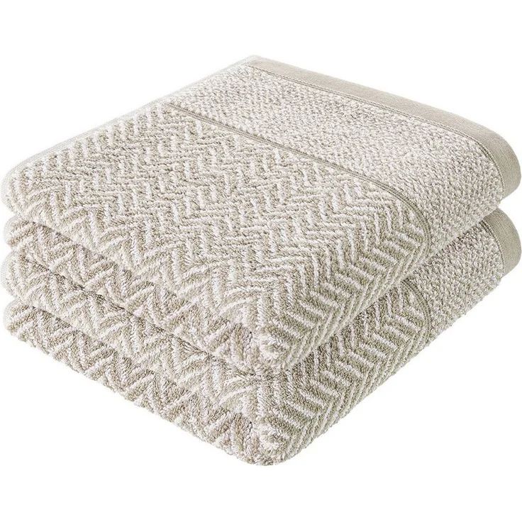 herzbach home Duschtücher Italiana 70x140 cm, (2-St), 500g/m², Premium-Qualität, 100% Baumwolle, gemustert