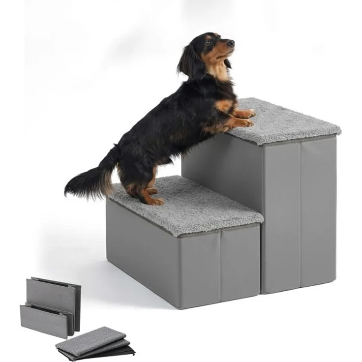 Relaxdays Faltbare Hundetreppe mit Stauraum – Bild 1