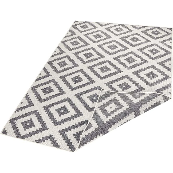 In- & Outdoor Teppich Malta Grau Creme - 80x150x0,5cm – Bild 2