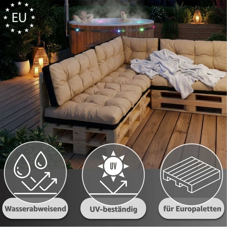 Amazinggirl Palettenkissen Outdoor Kissen Auflagen für Paletten Europaletten und Palettensofa – Bild 3