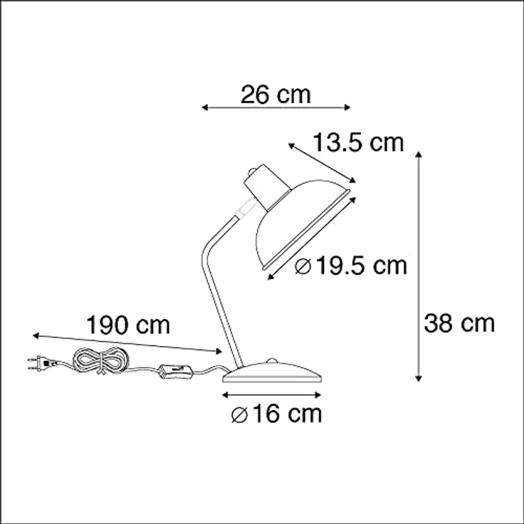 QAZQA Milou Modern Retro Tischlampe, gelb mit Bronze, E14, dimmbar, geeignet für Wohnzimmer und Schlafzimmer, Stahl rund, 38 cm hoch – Bild 4