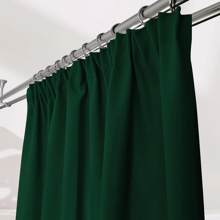 Rollmayer 'Vivid' 2er Pack Vorhänge mit Tunnelband flaschengrün 26, 135x215 cm, blickdicht – Bild 4