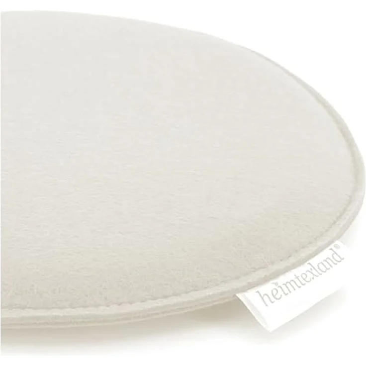 heimtexland ® Sitzkissen Set Filz Stuhlkissen Stuhlauflage Filzkissen Stuhl Polster Kissen Typ631 4er Set 35 cm Rund Wollweiß – Bild 2