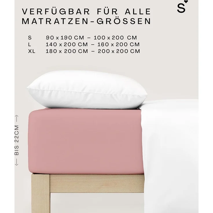 Schlafgut Mako Jersey Spannbetttuch Spannbettlaken 140x200 160x200 – Bild 2