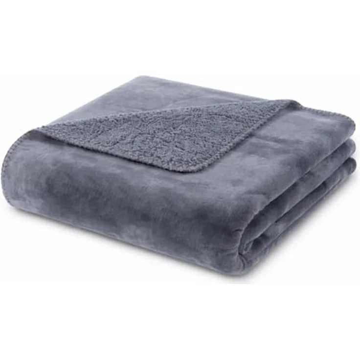 Wohndecke Flanell und Sherpa, VIVA Home, Oberseite weicher Flanell und Rückseite wärmendes Sherpa – Bild 2