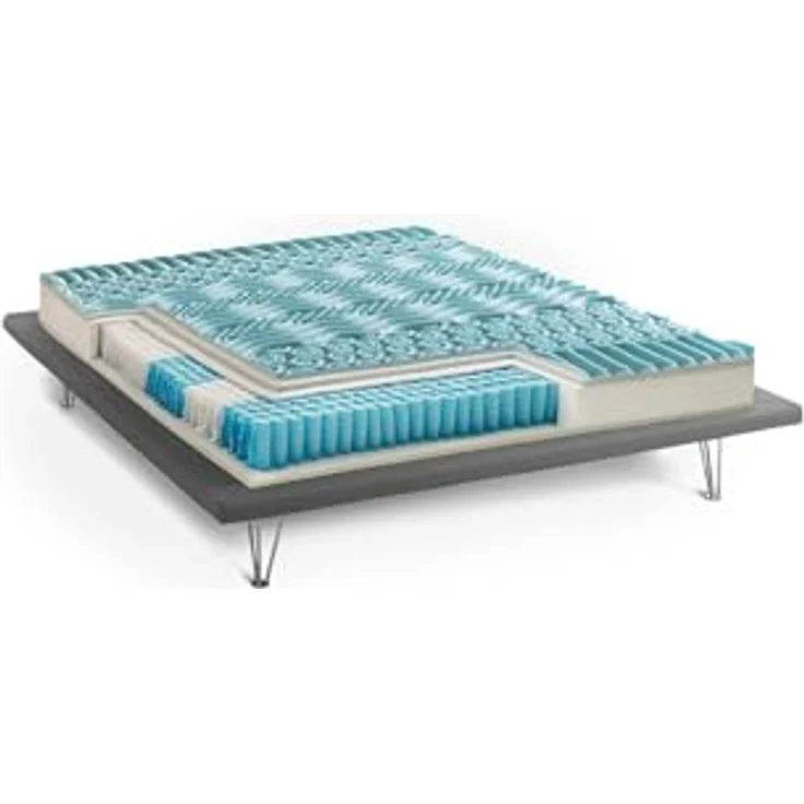 Talamo Italia - Porzia-Doppelmatratze, abnehmbarer Bezug aus Memory Foam+Gel und Taschenfedern, 100 % Made in Italy, milbenhemmend und hypoallergen, 160 x 200 x 27 cm – Bild 7
