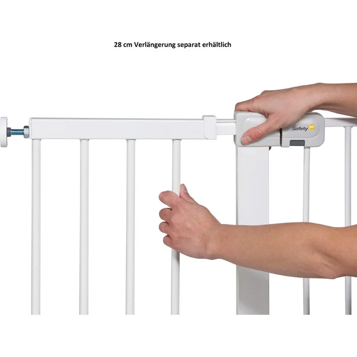 Safety 1st Quick Close Plus Treppenschutzgitter, extra sicheres Metall, Türschutzgitter zum Klemmen, weiß, bis 136 cm verlängerbar – Bild 7