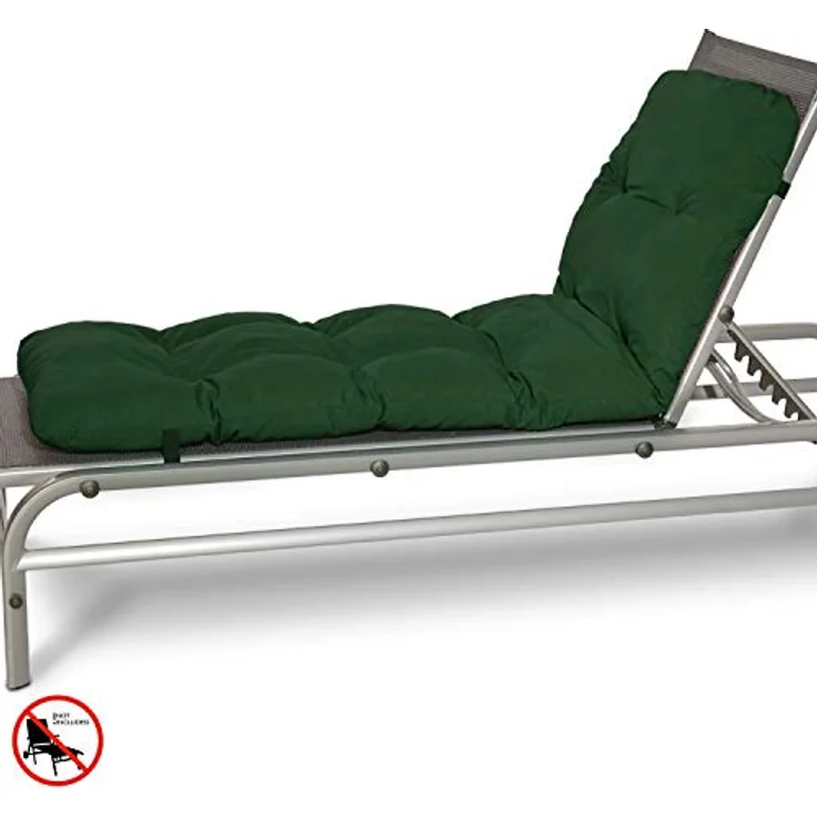 Beautissu Liegenauflage 2X Auflage Sonnenliege Deckchair Flair RL, 190x60x8 cm, Dunkelgrün, 2X Polster für Sonnenliege Liegestuhl Auflage für Gartenmöbel – Bild 6